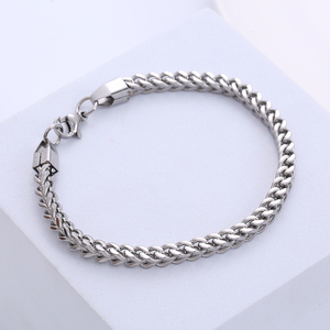 Pulsera de Cadena <span class=keywords><strong>Franco</strong></span> de Plata Fina para Hombre, Pulsera de Eslabones <span class=keywords><strong>Franco</strong></span> Mariner de Moda, Pulsera de Cadena de Acero Inoxidable de 6 mm de Grosor - Product Image 1