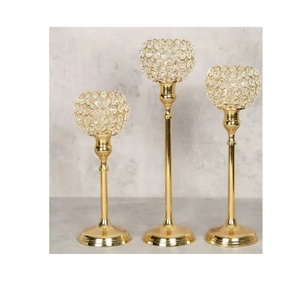 Ensemble fait main de trois bougeoirs maison bougeoir chandelier chandelier de fête avec porte-melon centre de table - Product Image 5