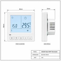 Termostato Digital Programable WIFI RS485 para Ventiloconvector Cuadrado AC819F, 220V, Diseño Moderno, Retardante de Llama, PC+ABS, Ahorro de Energía