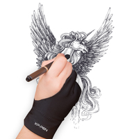 Gants pour tablette graphique à deux doigts, en tissu doux, anti-huile, anti-traces de doigts, pour la main gauche et droite, modèle K392.087.v