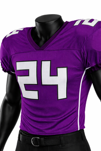 Ensemble d'uniformes de football américain personnalisés, maillot violet et pantalon rembourré noir, kit d'équipe de football américain - Product Image 3