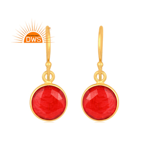 Dernières tendances en argent sterling plaqué or 18 carats Doublet Grenat Quartz Gemstone Boucles d'oreilles Demi Fine Jewelry Manufacturer - Product Image 1