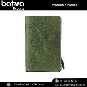 High Quality Vintage Women's <b>RFID</b> Blocking <b>Wallet</b> Full Grain Oil Pull Genuine Leather with Long Zipper Exclusive Range Polyester - Product Image 2