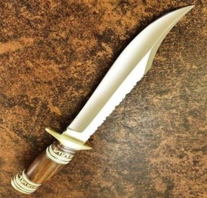 โบวี่มีดทำมือด้ามไม้ใบมีดเหล็ก D2ราคาถูกพร้อมปลอกหนังมีดแคมป์ปิ้งของขวัญสำหรับเพื่อนของคุณ - Product Image 2