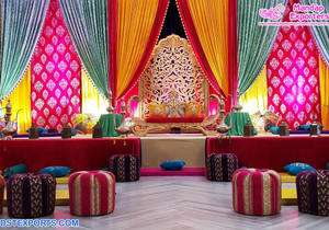 Evento DE BODA musulmán DJ Night Stage Decor Boda musulmana Henna Party Stage Decor Props Designer Wedding Sangeet Ceremony Stage - Product Image 4