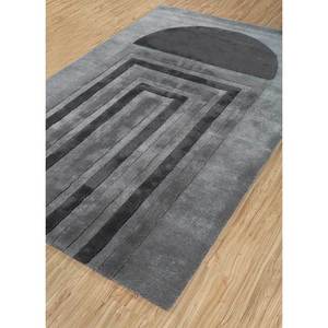 Alfombra Grande de Lana y Viscosa Tejida a Mano Caliedo TNQ-1507, Diseño Abstracto Gris y Negro para Adolescentes, 10 mm de Grosor, para Dormitorio o Pasillo - Product Image 2
