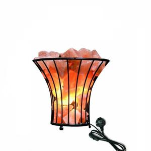 Grand panier rond en fer avec morceaux de sel dans des tailles personnalisées, lampes de veilleuse au sel de l'Himalaya, lampes de la meilleure qualité - Product Image 5