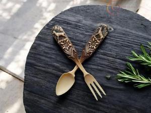 Juego de Cubiertos de Madera Hecho de Madera Renovable, Alternativa Ecológica a los Utensilios de Plástico - Product Image 4