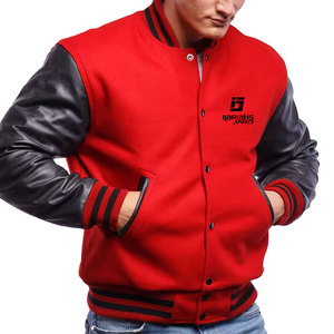 Chaqueta Universitaria de Cuero para Hombre de Alta Calidad, Fabricada por OEM, Chaqueta Cortavientos Personalizada a un Precio Razonable - Product Image 5