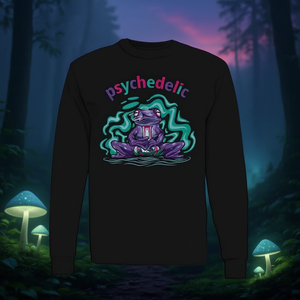 Premium <b>Psychedelic</b> Hallucinations Frog Long Sleeve <b>T</b>-<b>Shirt</b> Eye-Catching Promotional Clothing - Product Image 3