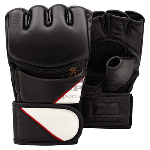 Guantes MMA de cuero de vaca real de medio dedo personalizados de alta calidad diseñe su propio logotipo para productos de boxeo transpirable OEM - Product Image 4