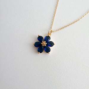 Elegante Colgante de Joya en Forma de Lágrima de Zafiro, Plata de Ley 925, Chapado en Oro de 14K, Joyería Hecha a Mano, Regalo para Ella - Product Image 2