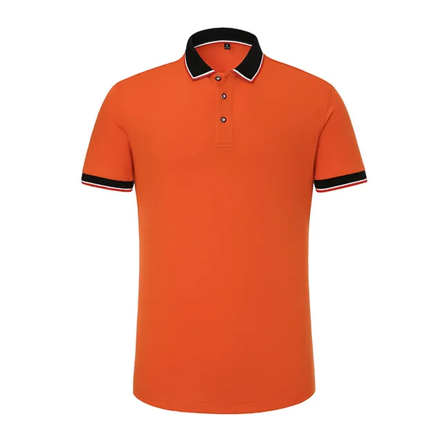 Grosir kaus polo pria desain baru dibuat sesuai pesanan kaus polo bersirkulasi lengan pendek dengan logo dan warna kustom
