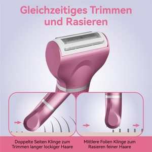 Kit de Afeitadora Eléctrica 3 en 1 Recargable por USB-C, Afeitadora Íntima Húmeda y Seca para Mujer, Línea del Bikini, Axilas, Piernas, Triple Cuchilla - Product Image 5