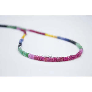 Perles de saphir arc-en-ciel facettées rondes multi-pierres précieuses faites à la main de 3-4 mm, rubis jaune bleu naturel pour la fabrication de bijoux, certifiées IGI - Product Image 3