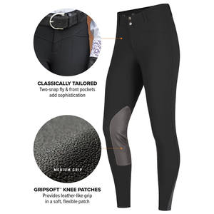 Pantalones de montar de silicona elásticos de 4 vías bordados con estampado personalizado de secado rápido de alta calidad, pantalones, ropa ecuestre - Product Image 4