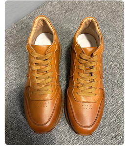 รองเท้าหนังผู้ชายทำมือ รองเท้าหนังวัวผูกเชือกสำหรับผู้ชาย รองเท้าทางการคลาสสิกสำหรับธุรกิจ ทนทานต่อการใช้งาน - Product Image 1