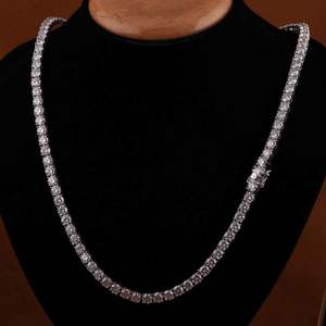 Wholesale Iced Out 925 Silver Tennis <b>Chain</b> <b>Rose</b> <b>Gold</b> and <b>Gold</b> Plated Jewelry for Gift Wedding Anniversary Party - Product Image 2