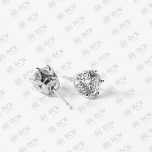 ต่างหูเพชรเม็ดกลม tcw 2.00เงินสเตอริ่ง925ชุบทอง14K ของขวัญวันครบรอบแต่งงานที่สมบูรณ์แบบสำหรับผู้หญิง - Product Image 5