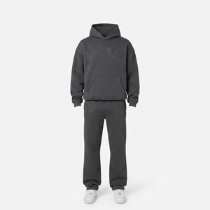 Womens <b>Charcoal</b> Gray Hoodie Tracksuit Set Pullover Sweatshirt Wide Leg Pants Matching Casual Sportswear Loungewear - Product Image 3