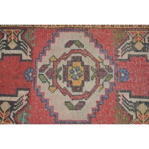 Alfombra de lana Kilim turca de 18x28 pies vintage, Alfombra de tejido plano de retazos rojo y negro para decoración de sala de estar - Product Image 5
