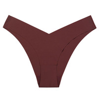 Groothandel Ademend Spandex/Polyester Dames Thong Lage Taille V-vormige Slipjes Laser Cut IJs Zijde Naadloze Eco-vriendelijke Bikini