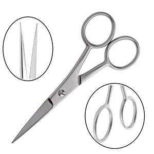 Tijeras para Barba con hoja curva de microdientes de 11 cm, acortamiento óptimo, acero inoxidable, bigote, nariz, cabeza, cizalla para el pelo, extremadamente afilada - Product Image 2