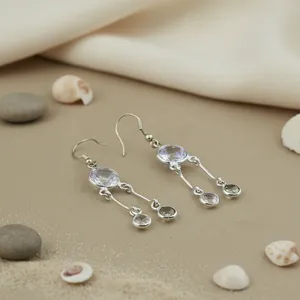 Classic 925 <b>Silver</b> Chandelier Earrings With Crystal Rhinestone Drops For Women <b>Wedding</b> Jewelry - Product Image 3