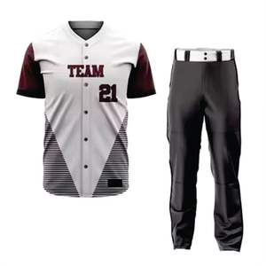 Conjunto de uniforme de béisbol de sublimación personalizado transpirable con Jersey y pantalón conjunto completo más opción de impresión de nombre del equipo ropa deportiva 2025 - Product Image 1