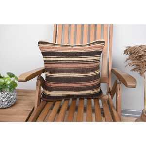 Beige Kilim Wool Pillow 18x18 Inch Luxury Accent Pillow Vintage <b>Fluffy</b> Pattern Rustic Print Feather for Christmas <b>Bedding</b> - Product Image 1
