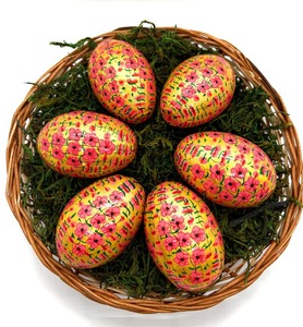Oeufs de Pâques peints à la main Art Exquis Kashmiri Paper Mache pour les célébrations festives et la partie - Product Image 2