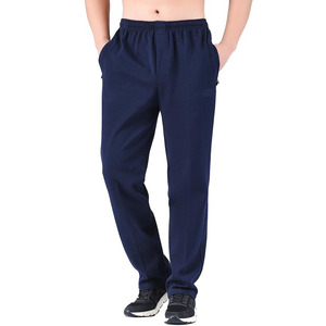 Pantalon décontracté en toile pour homme, modèle hiver, dernière collection, respirant, taille haute, coupe droite, en promotion - Product Image 3