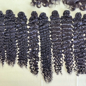 Extensions de cheveux vierges à 100 % de style bouclé birman vietnamien, tissage double machine, 100 g, style vague naturelle, cheveux noirs pour femmes, vente chaude - Product Image 4