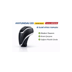 Palanca de Cambios de 5 Velocidades para Hyundai I20 2018-2020, 43711C72104X, Marco Negro Cromado, Compatible con Material de Cuero - Product Image 2