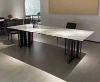 Pieds de table à manger rectangulaire modernes, base en métal, structure minimaliste, support de mobilier contemporain