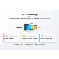 Pantalla LCD Digital para Estantes de Supermercado, 23-24 Pulgadas, 2K, 400 Nits, Android 11, WiFi, Formato Alargado, Personalizable