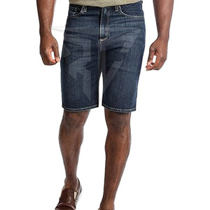 Venta al por mayor de ropa de hombre por encargo de alta calidad 100% algodón Jeans Pantalones cortos Casual patrón sólido Venta en línea - Product Image 1