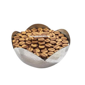 Tazón de Chocolate de Metal con Acabado Plateado, Diseño Martillado, Tazón de Dulces de Lujo, Forma Redonda, Nuevo y Elegante Tazón de Chocolate de Metal - Product Image 1