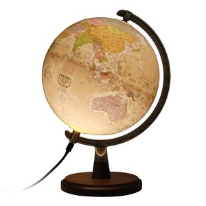 Globo Terráqueo LED USB de 1.5W, Color Marrón, 21cm con Base, para Hogar/Oficina o Aula, Duradero y Elegante - Product Image 1