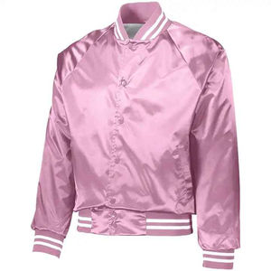 Venta al por mayor High Street Style Hombres Primavera Poliéster Satén Seda Bomber Chaquetas por encargo 2025 Tallas grandes de alta calidad con el logotipo - Product Image 1