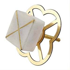 Perillas de mármol más vendidas de color dorado y blanco con tamaño de forma de color personalizado Hecho en artículo de India - Product Image 6