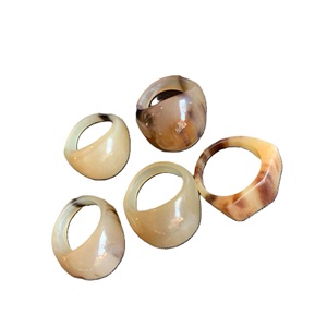 Elegantes anillos de dedo hechos con cuerno de búfalo y buey, opciones de grabado personalizado, diseño de cuerno de buey, anillos de dedo ajustables para joyería Bohemia - Product Image 2