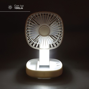 Coober Mini Foldable <b>Handheld</b> <b>Fan</b>, White, with Light, USB Rechargeable (Niaros 300040001) - Product Image 5