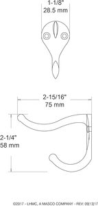 Gancho para abrigo y sombrero de níquel mate para abrigos, bufandas, bolsas, toallas, llaves en el Baño, Dormitorio, cocina - Product Image 2