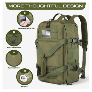 Bolsa de equipaje de lona táctica al por mayor al aire libre impermeable entrenamiento físico deportes gimnasio Weekender bolsa de noche - Product Image 3