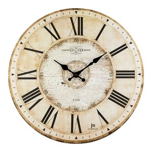 Horloge murale en bois antique JUSTAMINUTE 33,5 cm Style vintage élégant 21456 - Product Image 1