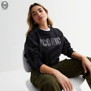 Sudaderas de cuello redondo de algodón 100% para mujer impresas con logotipo frontal al por mayor para invierno en diferentes colores - Product Image 1