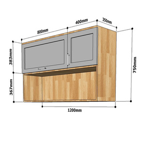 Gabinetes de Cocina Superiores Compactos de Diseño Moderno de 1.2m TBT68007 Hechos de Madera de Caucho, MDF y Paneles de Teca - Product Image 5