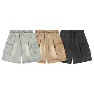 New Washed Cotton Distressed Embroidery <b>Men</b> <b>Jean</b> Shorts Custom logo Printing Oversize Loose Denim Shorts Baggy Jorts <b>for</b> <b>Men</b> - Product Image 5