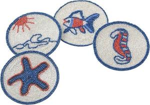 ที่รองแก้วลูกปัดปักด้วยมือตกแต่งโต๊ะเครื่องดื่มที่รองแก้วไอเดียของขวัญจากงานหัตถกรรม MD - Product Image 4